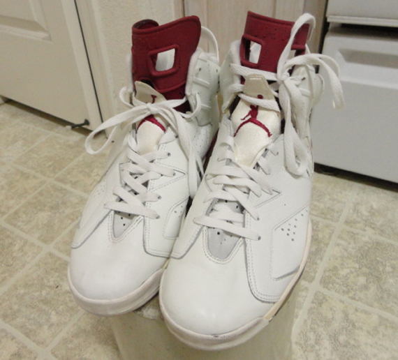 White Maroon Air Jordan Vi 4