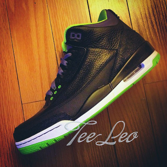 Air Jordan Iii Black Green Purple 2