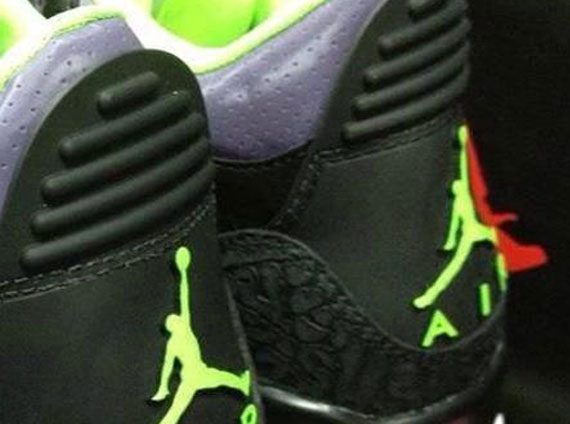 Air Jordan III - Black/Green/Purple - Heel Shot