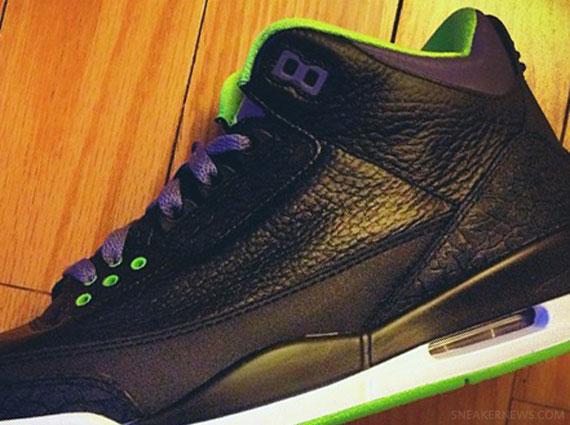 Air Jordan Iii Black Green Purple