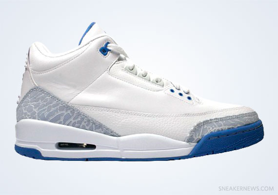 Air Jordan Iii White Harbor Blue Boarder Blue