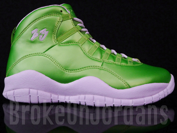 Air Jordan X Rainbow Green 3