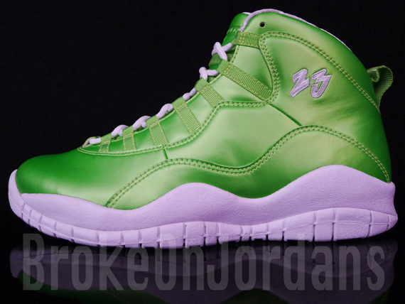 Air Jordan X Rainbow Green 9