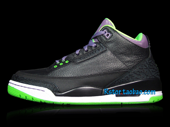 Black Neon Purple Jordan Iii 0