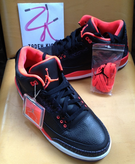 Bright Crimson Black Air Jordan Iii Retro 3