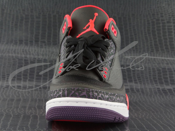 Bright Crimson Black Jordan 3 Retro 2