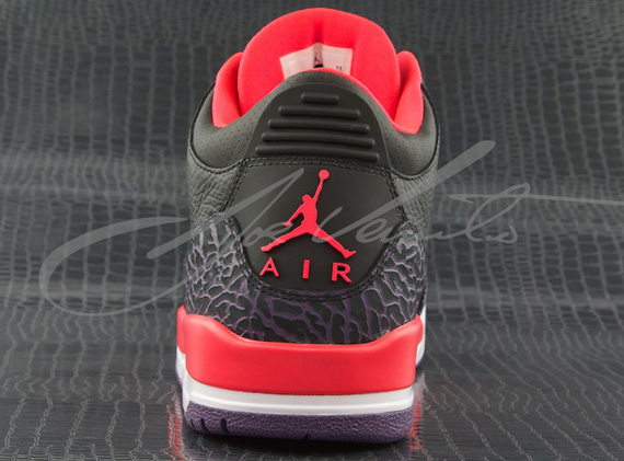 Bright Crimson Black Jordan 3 Retro 3