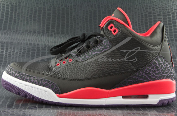 Bright Crimson Black Jordan 3 Retro 5