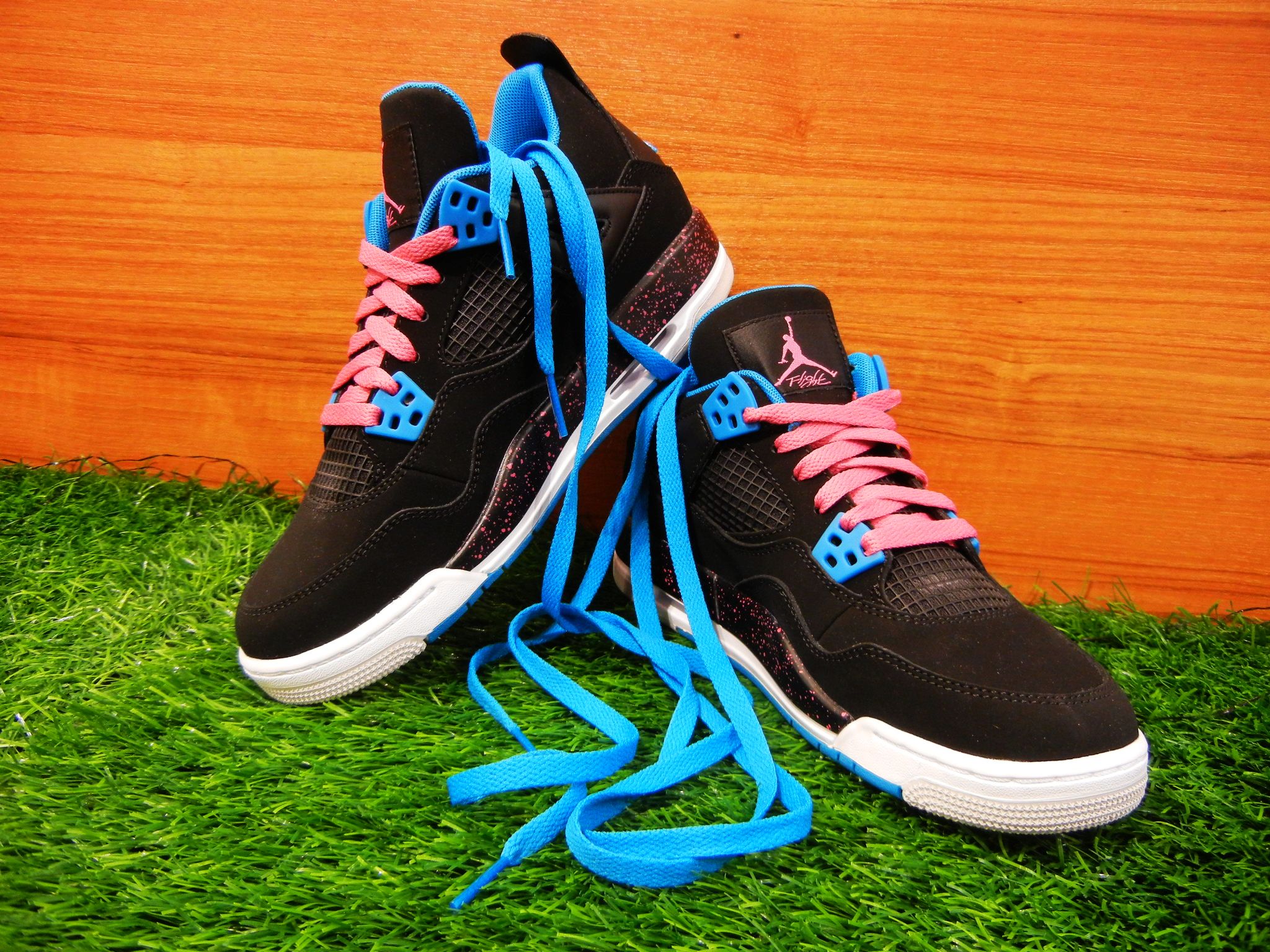 Dynamic Blue Pink Air Jordan Iv Gs 03