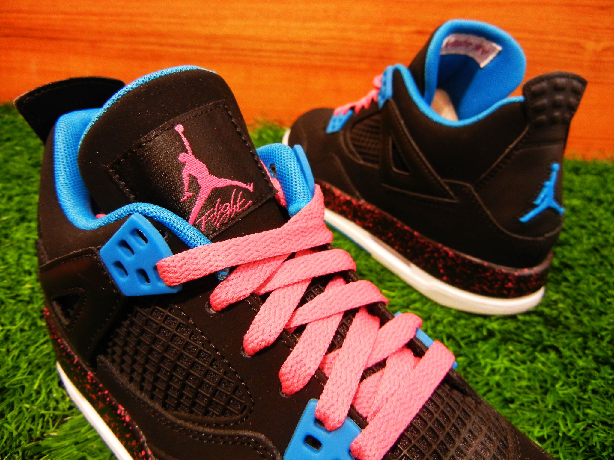 Dynamic Blue Pink Air Jordan Iv Gs 09