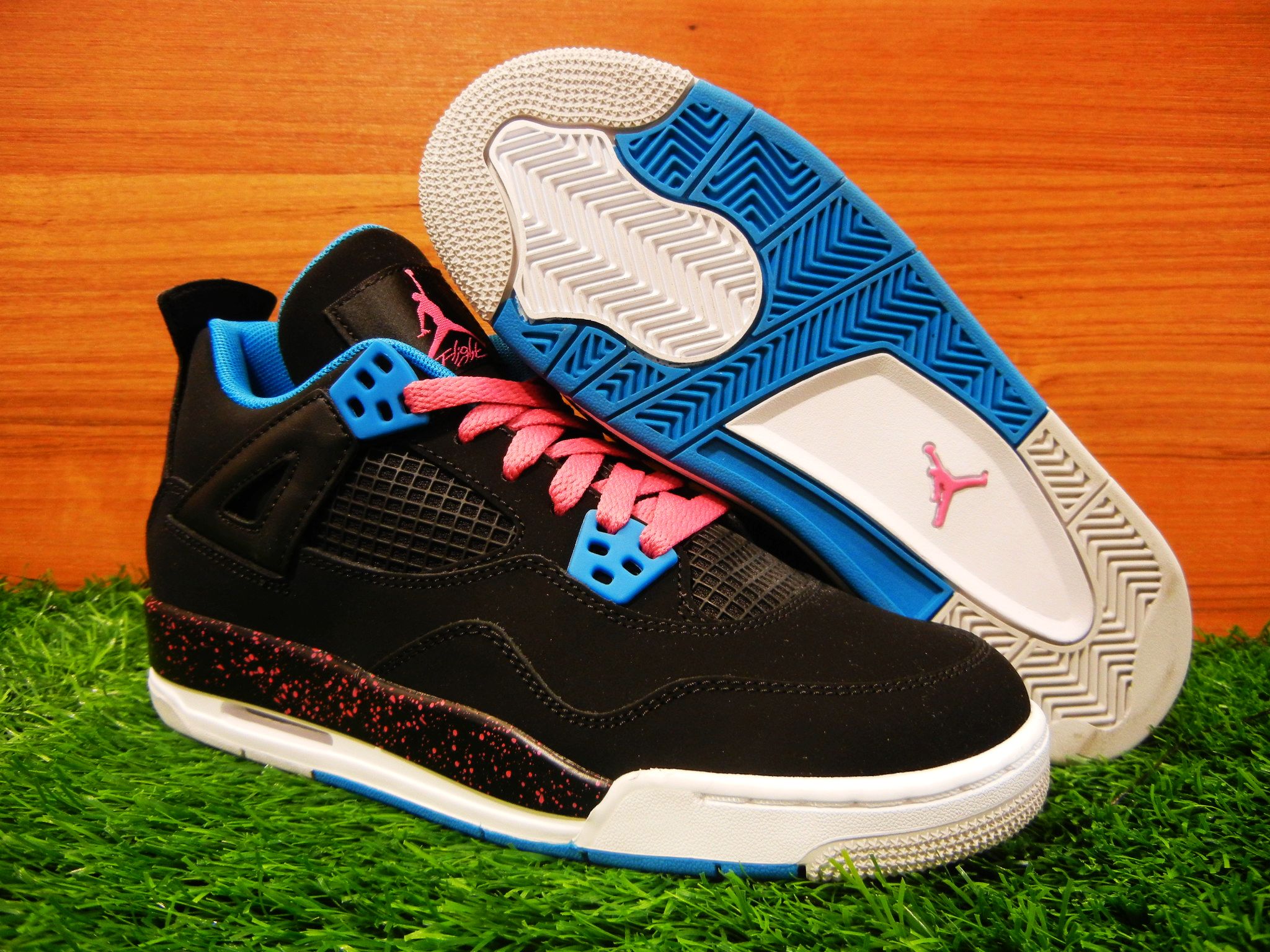 Dynamic Blue Pink Air Jordan Iv Gs 12