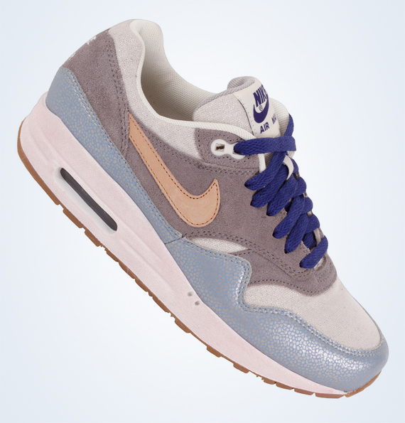 Nike Air Max 1 Premium Metallic Silver Vachetta Tan Clear Grey 4