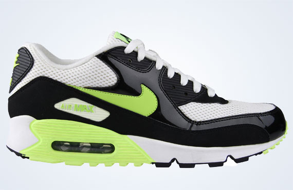 Nike Air Max 90 Black Patent White Neon 2