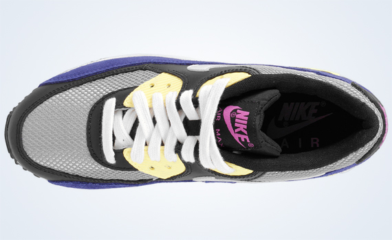 Nike Air Max 90 Medium Grey Metallic Silver Black Purple Yellow 1