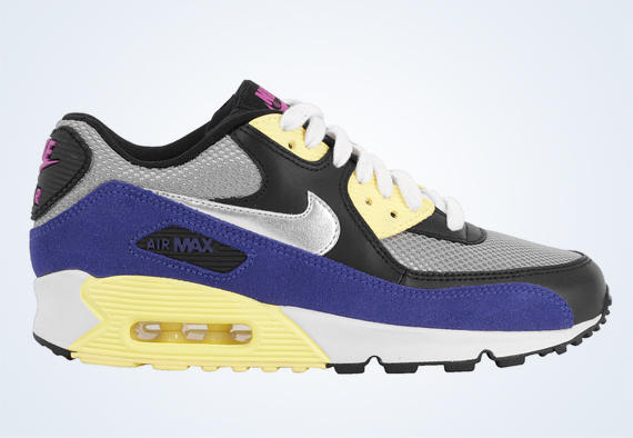 Nike Air Max 90 Medium Grey Metallic Silver Black Purple Yellow 2