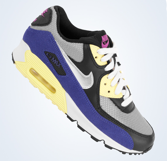 Nike Air Max 90 Medium Grey Metallic Silver Black Purple Yellow 4