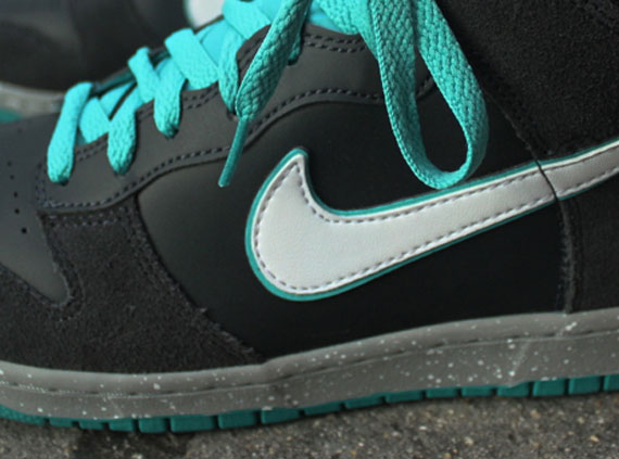 Nike Dunk High - Anthracite - White - Sport Turquoise