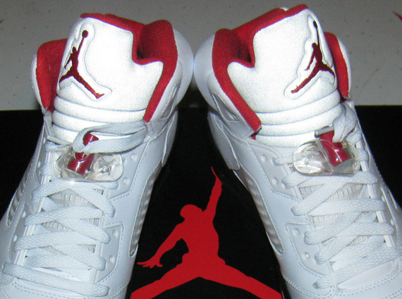 Air Jordan 5 Retro – White – Fire Red – Black