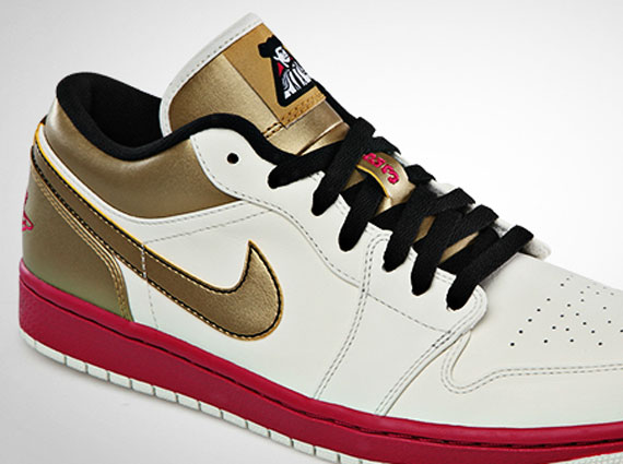 Air Jordan 1 Low - Sport Fuschia - Metallic Gold