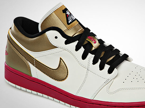 Air Jordan 1 Low Sail Fuchsia Gold