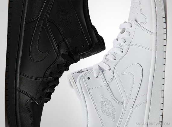 Air Jordan 1 Mid - Tonal Black + White | January 2013