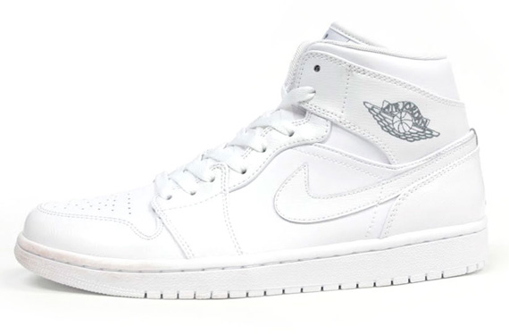 Air Jordan 1 Mid White Metallic Silver 9