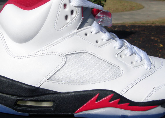 Air Jordan V White Fire Red Black Ebay