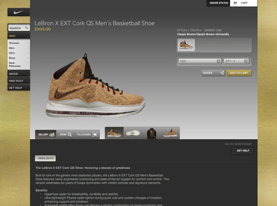 Nike LeBron X "Cork" - Available on Nike Elite