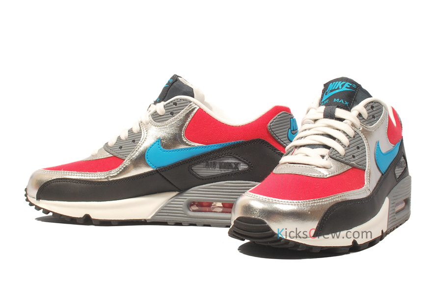 Nike Wmns Air Max 90 Hyper Red Neo Turquoise Anthracite Cool Grey 2