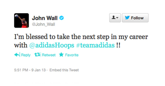 Adidas Signs John Wall