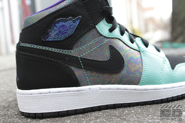 Air Jordan 1 Phat Gs Black Teal Iridescent 3