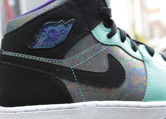 Air Jordan 1 Phat GS - Black - Teal - Iridescent