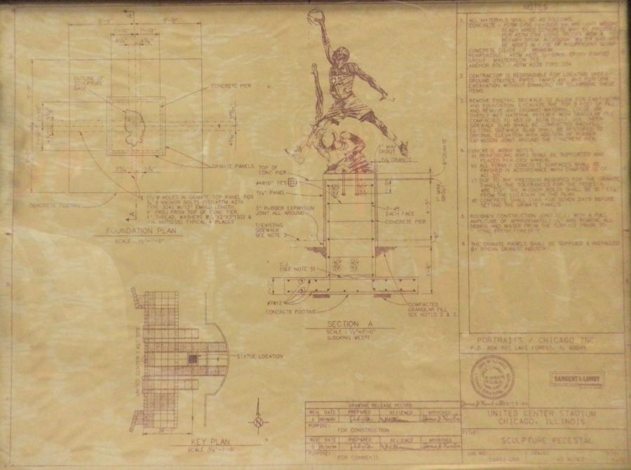 Michael Jordan United Center Statue Blueprints 03