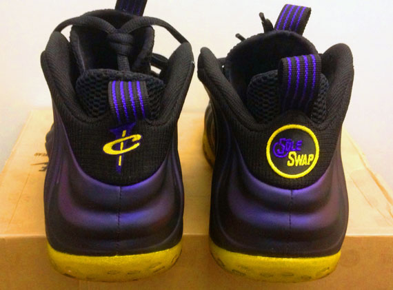 Nike Air Foamposite One Lakers Away Sole Swap