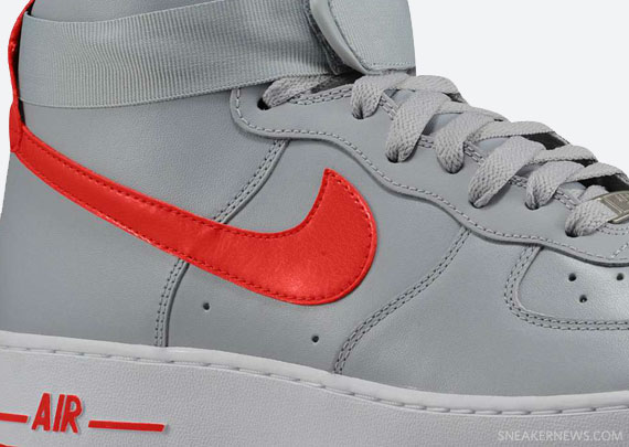 Nike Air Force 1 High Wolf Grey Hyper Red 1