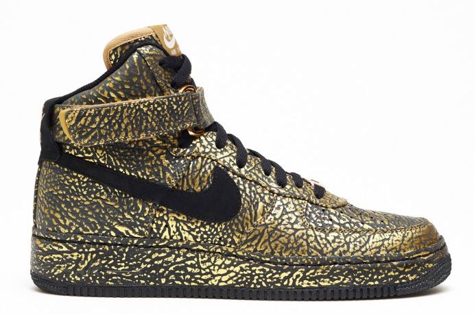 Nike Air Force 1 Id Metallic Gold Elephant Print 01