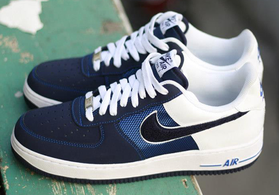 Nike Air Force 1 Low Navy White Chenille Swoosh 1