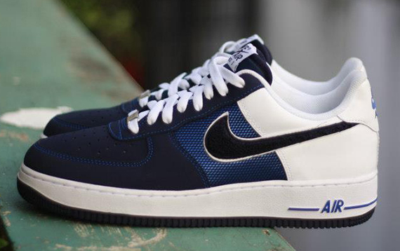 Nike Air Force 1 Low Navy White Chenille Swoosh 2