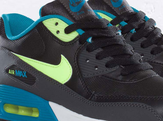 Nike Air Max 90 Gs Black Neo Turquoise Volt