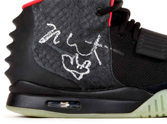 Nike Air Yeezy 2 Autographed Kanye West Worn Charity Pair