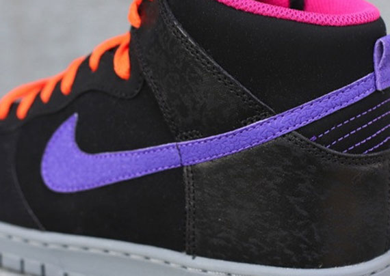 Nike Dunk High – Black – Court Purple – Electric Orange