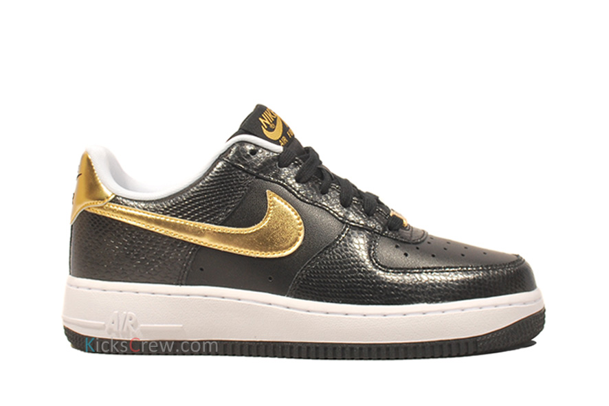 Nike Wmns Air Force 1 Low Black Metallic Gold White 1