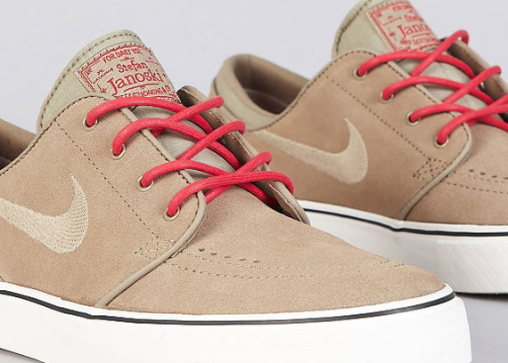 Nike Zoom Stefan Janoski - Khaki - Hyper Red