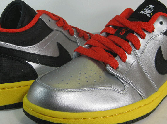 Air Jordan 1 Low - Metallic Silver - Black - Challenge Red - Tour Yellow