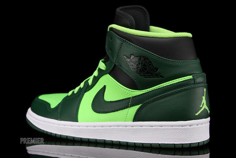 Air Jordan 1 Mid Gorge Green Black Electric Green 5