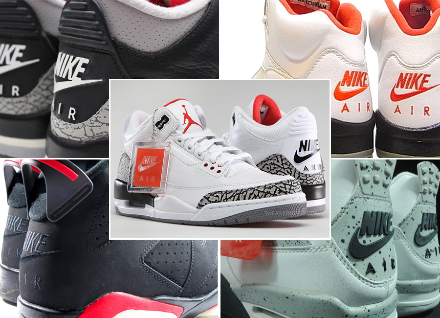 History of Air Jordan Retros with "Nike Air" Branding