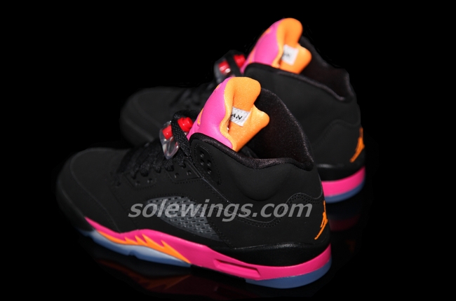 Air Jordan V Gs Black Bright Citrus Fusion Pink 3