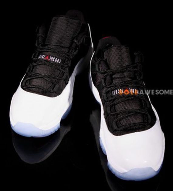 Air Jordan Xi Low White Black Red 09