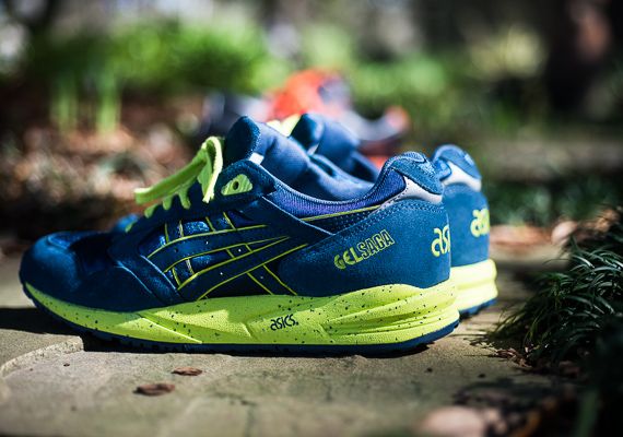 Asics Gel Saga Navy Lime Green 03