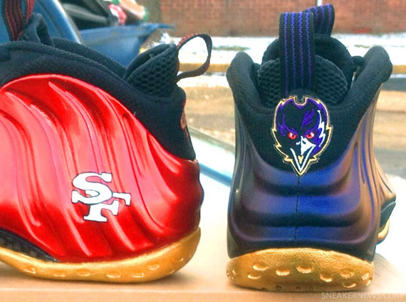 Nike Air Foamposite One Ravens 49ers Customs